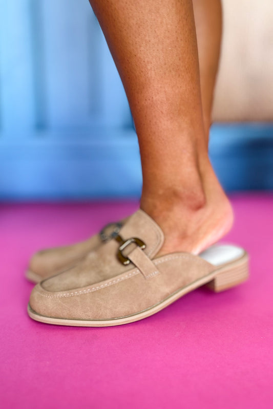 Camel Buckle Detail Mule Loafers *FINAL SALE*