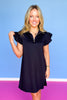 SSYS Reese Flutter Sleeve Air Dress In Black