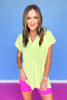 SSYS V Neck Hooded Lightweight Air Tent Top In Lime