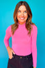SSYS Signature Long Sleeve Turtleneck In Bright Pink
