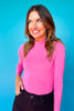 SSYS Signature Long Sleeve Turtleneck In Bright Pink