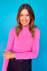 SSYS Signature Long Sleeve Turtleneck In Bright Pink