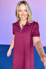 SSYS Everyday Dress In Lattice Maroon