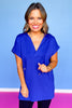 SSYS V Neck Hooded Lightweight Air Tent Top In Royal