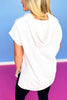 SSYS V Neck Hooded Lightweight Air Tent Top In Ivory