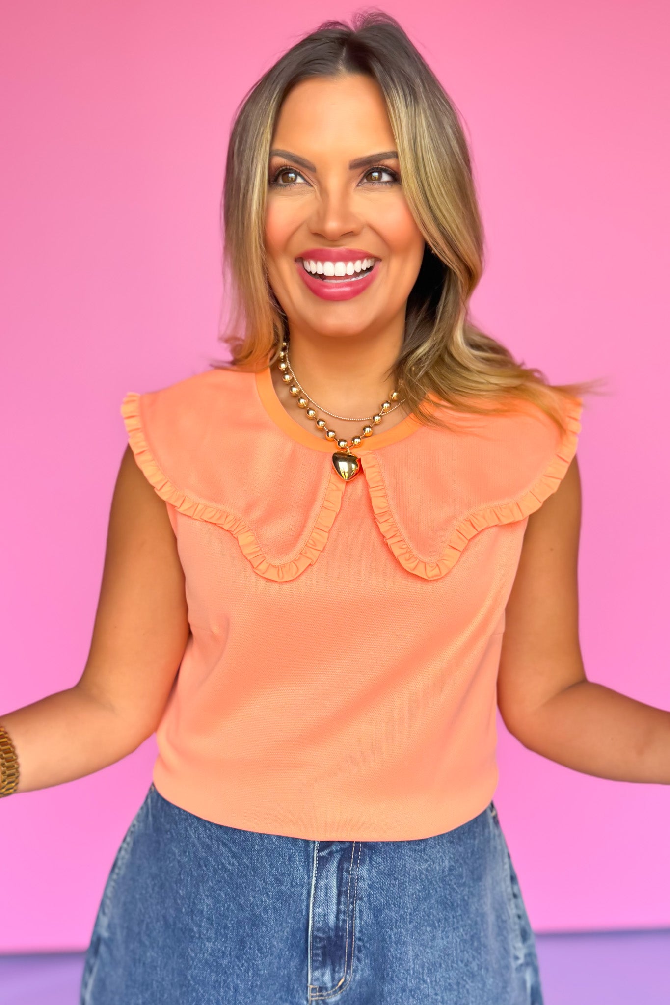 SSYS Sleeveless Solid Pippa Top In Coral *FINAL SALE*