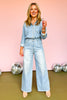 Denim Washed Collared Snap Button Cinched Waist Jumpsuit, jumpsuit, must have jumpsuit, elevated jumpsuit, must have jumpsuit, must have style, summer style, fall fashion, elevated style, elevated jumpsuit, mom style, shop style your senses by mallory fitzsimmons, ssys by mallory fitzsimmons