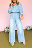 Denim Washed Collared Snap Button Cinched Waist Jumpsuit, jumpsuit, must have jumpsuit, elevated jumpsuit, must have jumpsuit, must have style, summer style, fall fashion, elevated style, elevated jumpsuit, mom style, shop style your senses by mallory fitzsimmons, ssys by mallory fitzsimmons