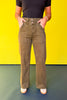 Mica Olive Super High Double Waistband Wide Leg Jeans