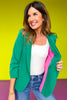 SSYS Allie Contrast Liner Blazer In Green