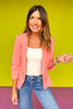 SSYS Allie Contrast Liner Blazer In Coral