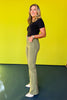 Mica Moss Green Super High Rise Double Button Pocket Detail Relaxed Flare Jeans *FINAL SALE*