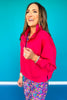 SSYS Ainsley Cropped Air Pullover In Pink