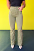 Mica Moss Green Super High Rise Double Button Pocket Detail Relaxed Flare Jeans *FINAL SALE*