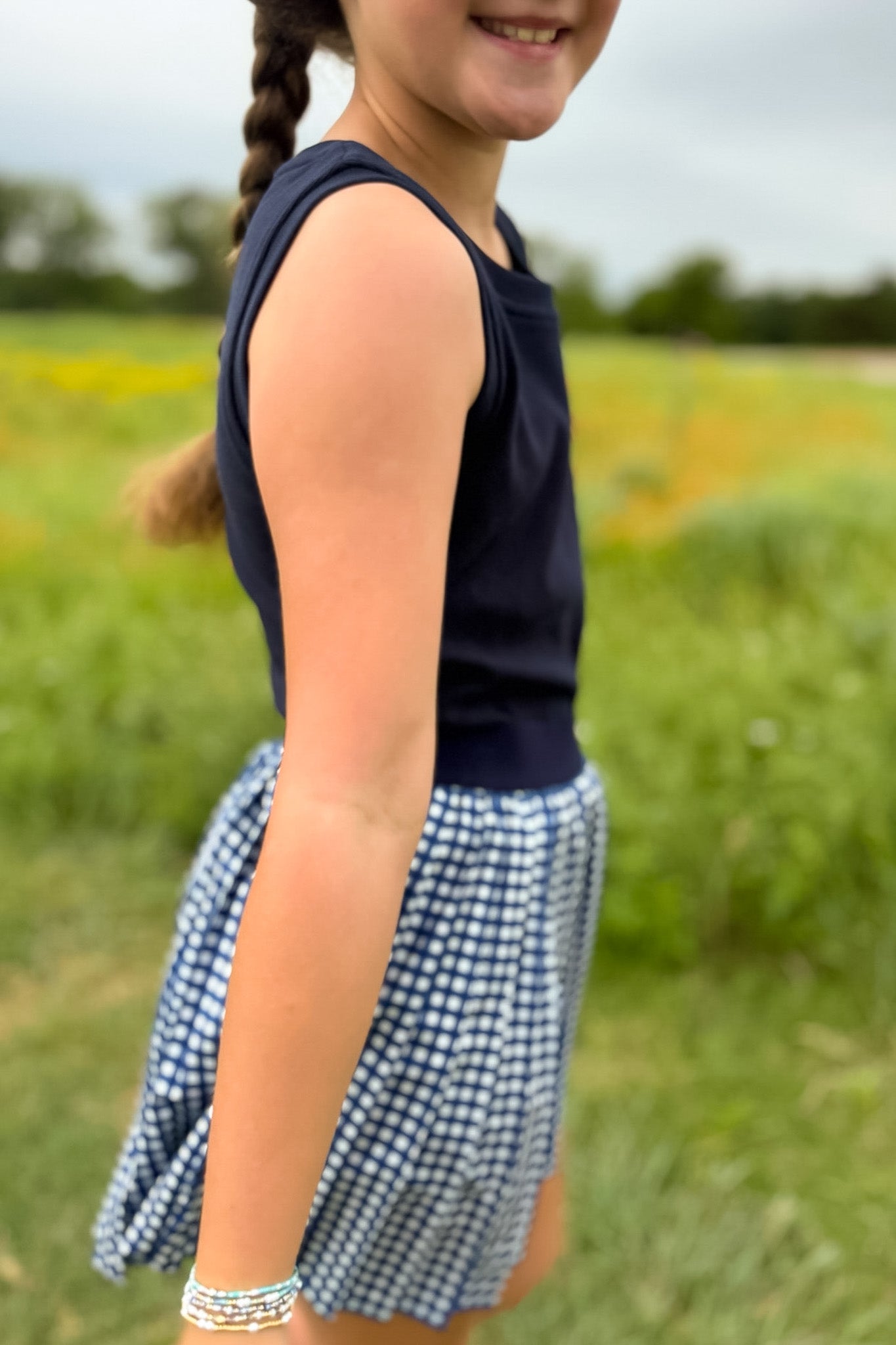 SSYS Kids Ribbed Crew Neck Sleeveless Tank In Navy