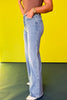 Mica Blue Medium Wash High Rise Wide Leg Jeans *FINAL SALE*