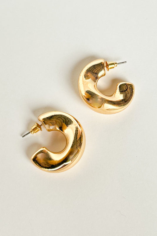 Gold Half Hoop Earrings, everyday hoops, gold hoops, little gold hoops, textured hoop earrings, small gold hoops, everyday gold hoops, chic hoops, elevated hoop earrings, SSYS by mallory Fitzsimmons 