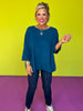 Dark Teal Dolman 3/4 Sleeve Top *FINAL SALE*