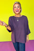 Dark Plum Dolman 3/4 Sleeve Top *FINAL SALE*