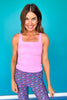 SSYS Orchid Square Neck Padded Active Tank