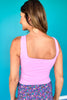 SSYS Orchid Square Neck Padded Active Tank