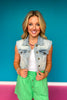 SSYS Signature Denim Cropped Vest