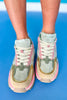 Sage Multi Tone Metallic Runner Sneakers