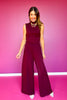 SSYS Georgia Ponte Knit Sleeveless Mock Neck Top In Maroon