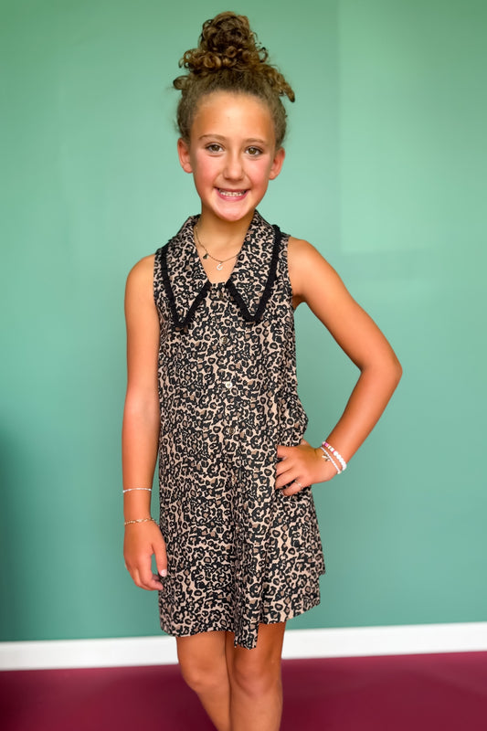 SSYS Kids Gemma Sleeveless Dress In Animal Spots