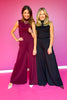 SSYS Lillian Ponte Knit Wide Leg Pants In Maroon