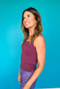 SSYS Maroon Square Neck Padded Active Tank