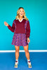 SSYS Maroon Floral Print Inset Sweatshirt