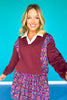 SSYS Maroon Floral Print Inset Sweatshirt