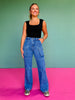 Risen Medium High Rise Straight Cargo Jeans