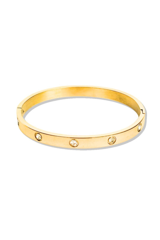 Gold Crystal Evening Bangle Bracelet