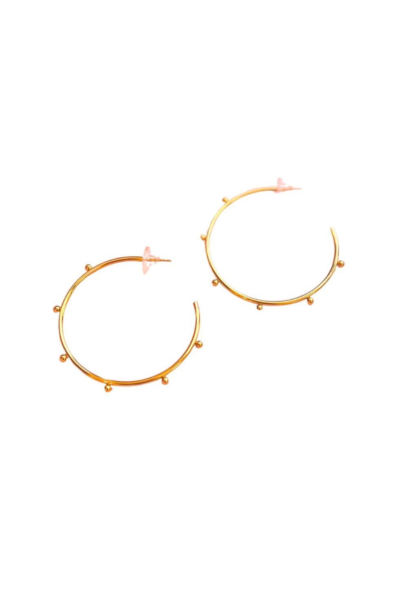 Gold Ball Detail Hoop Earrings