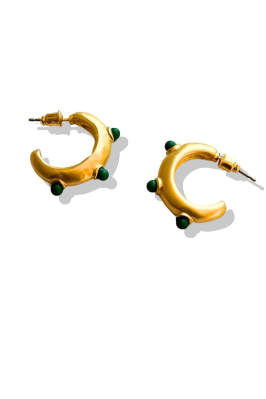 Gold Color Ball Studded Hoop Earrings *FINAL SALE*