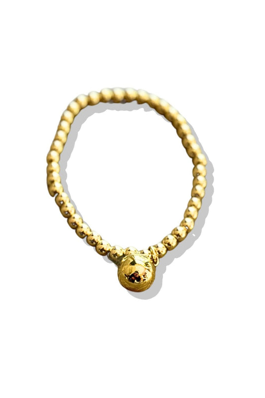 Gold Stainless Steel Ball Stretch Bracelet