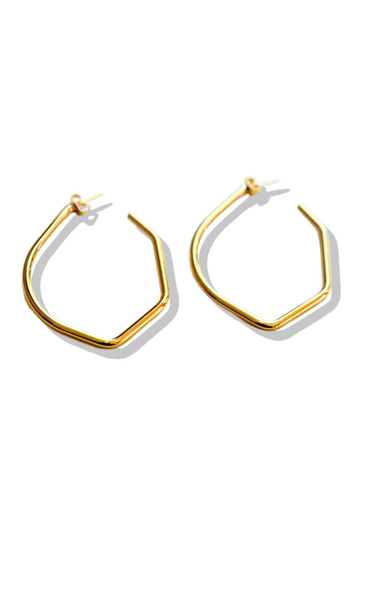 Gold Dipped Metal Hoop Earrings