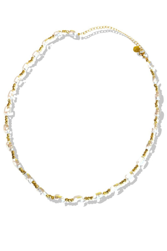 Gold Pearl Bead Necklace