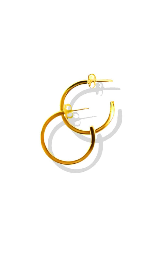 Gold Square Edge Flat 14K Dipped Hoop Earrings