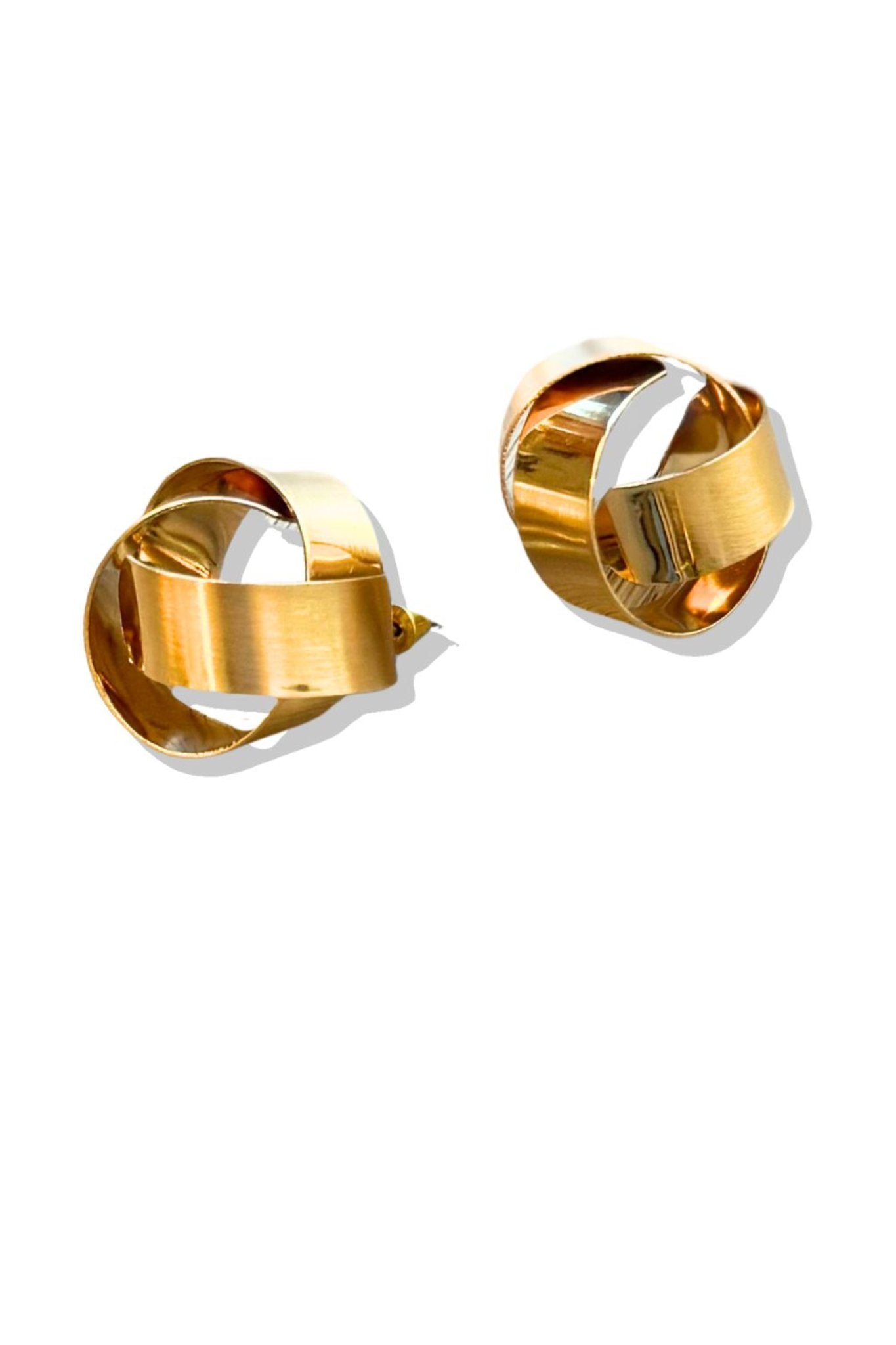 Gold Interlock Post Earrings