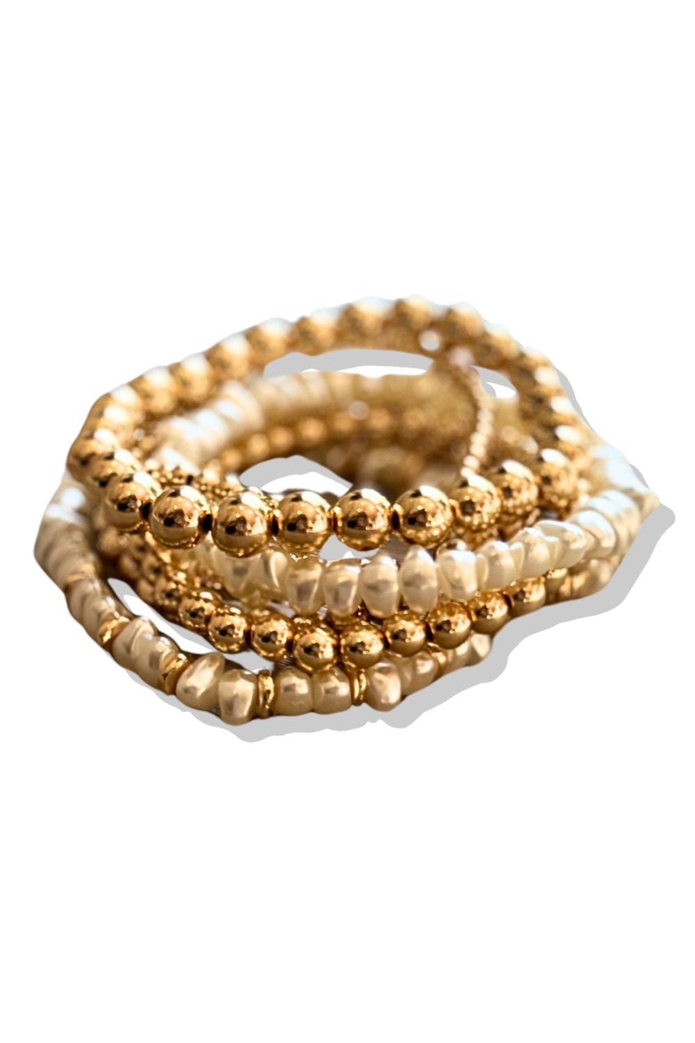 Pearl Metal Stretch Bracelet Set