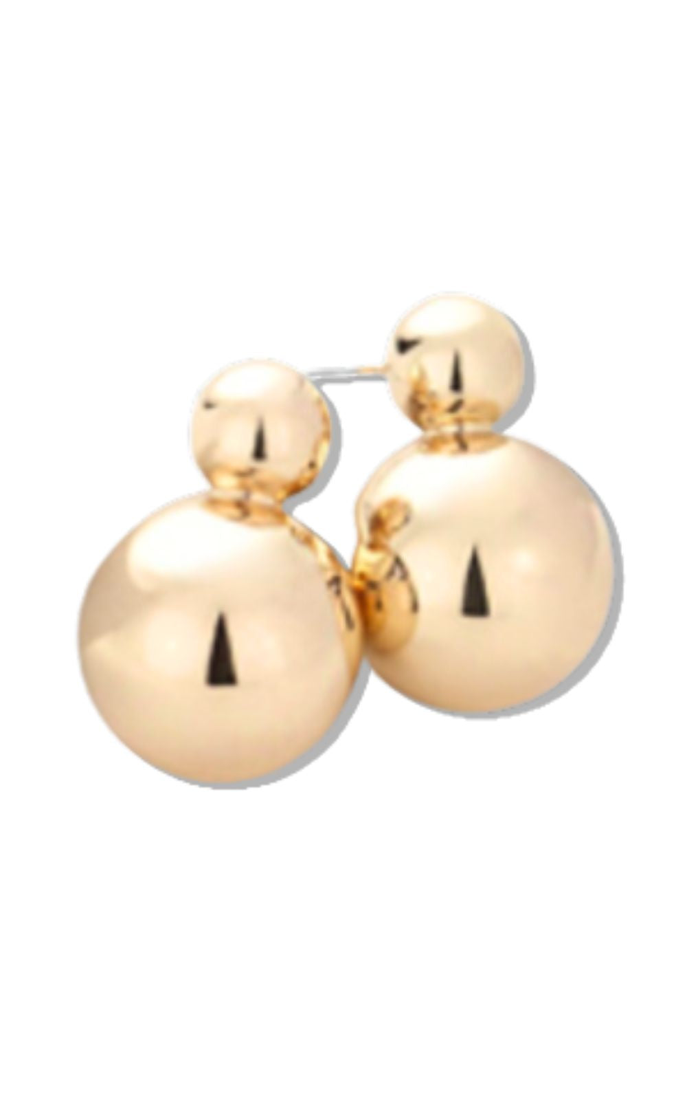 Gold Double Metal Ball Earrings