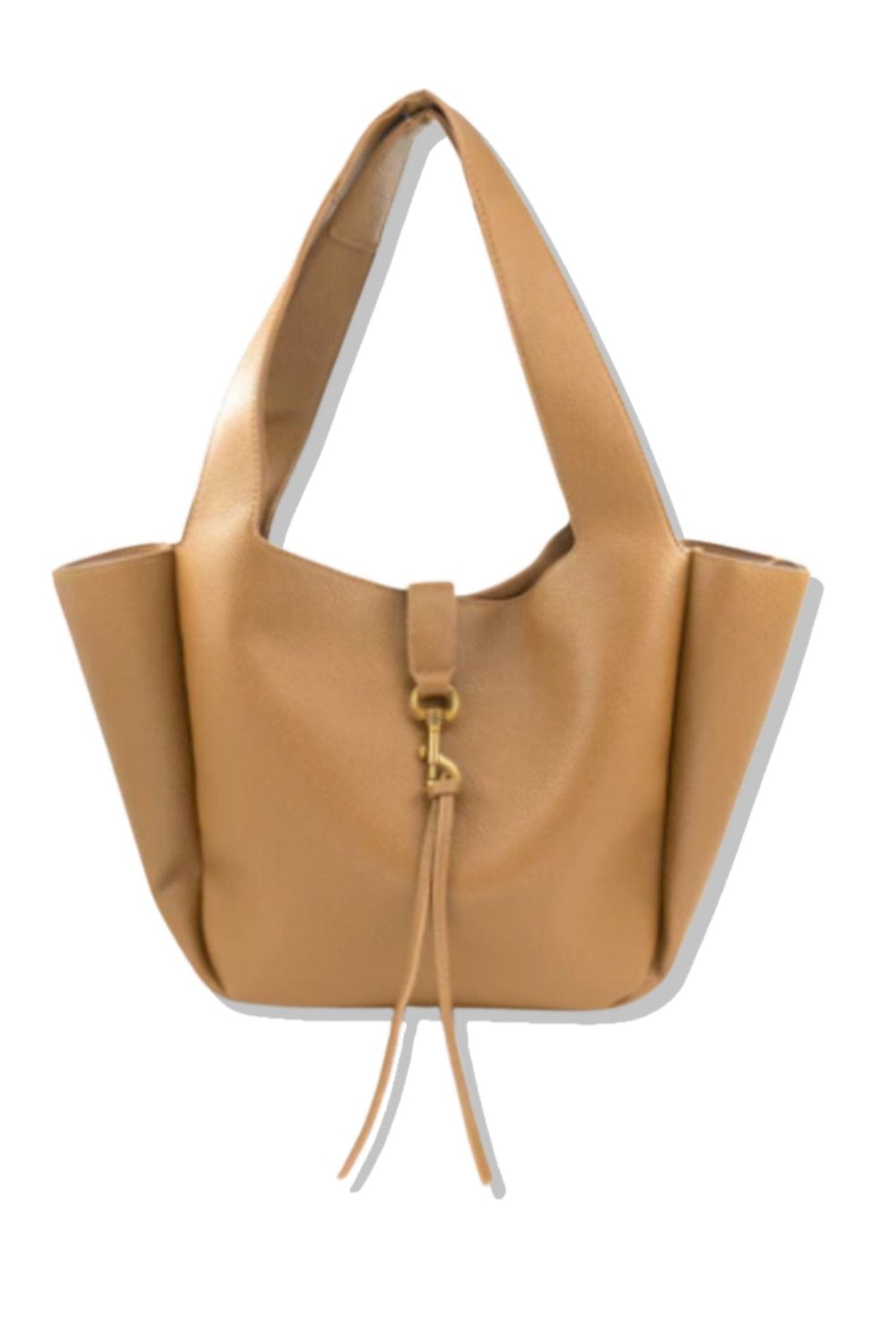 Tan Double Handle Gold Hardware Tote