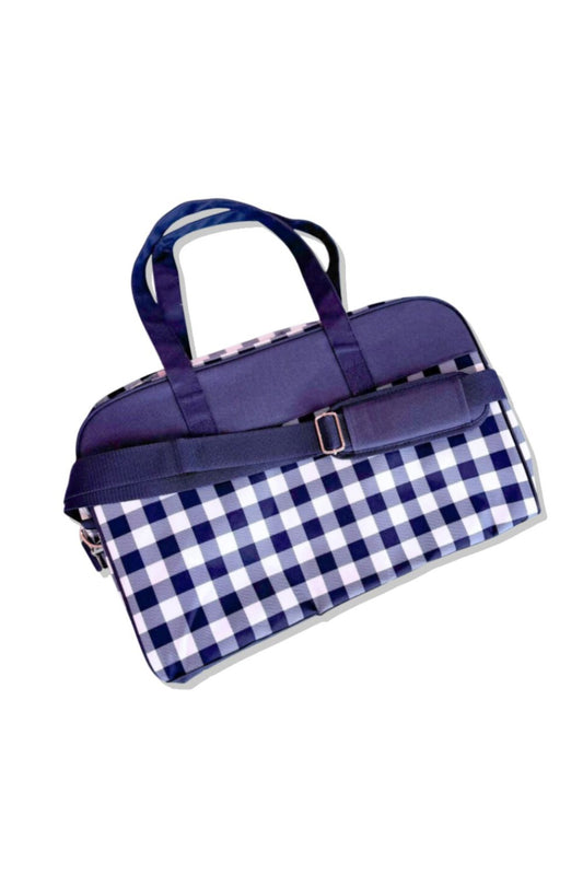 Navy Gingham Travel Duffle Bag *FINAL SALE*