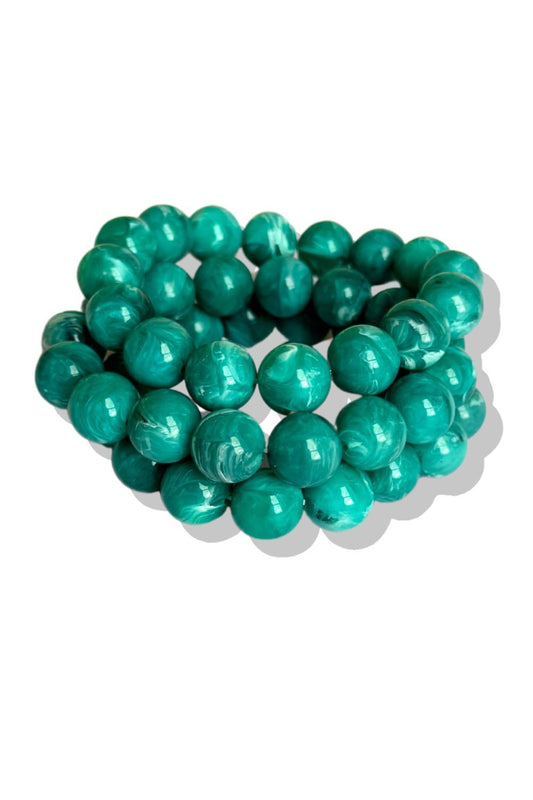 Turquoise Stone Beaded Stretch Layered Bracelets