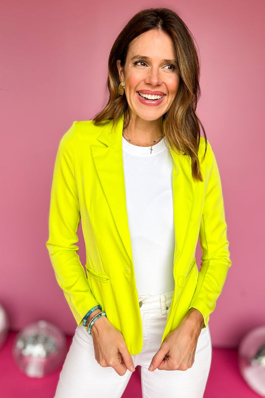 Lime Notch Lapel Side Pocket Single Button Blazer, blazer, lime blazer, single button blazer, side pocket blazer, must have blazer, elevated blazer, elevated style, summer blazer, summer style, Shop Style Your Senses by Mallory Fitzsimmons, SSYS by Mallory Fitzsimmons