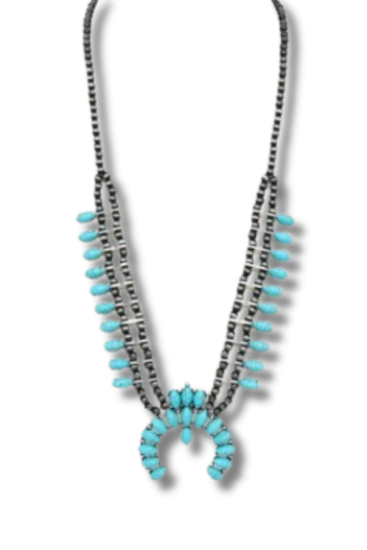 Turquoise Squash Blossom Necklace