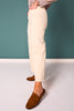 Mica Off White Chromatic High Rise Button Front Crop Wide Leg Jeans